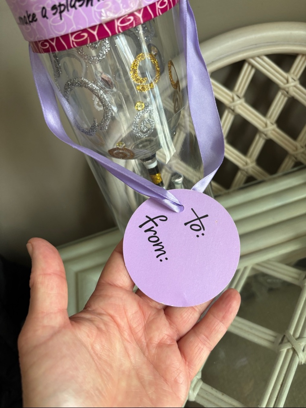 Top Shelf “I Do” Hand-Painted Wine Glass NIP - Picture 4 of 15